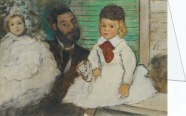 Degas Edgar; Ludovic Lepic and His Daughters (Detail) , c. 1871